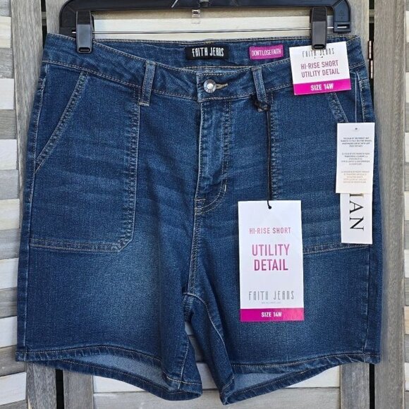 Hi-Rise Short Utility Detail | Faith Jeans | 22W - Picture 1 of 14